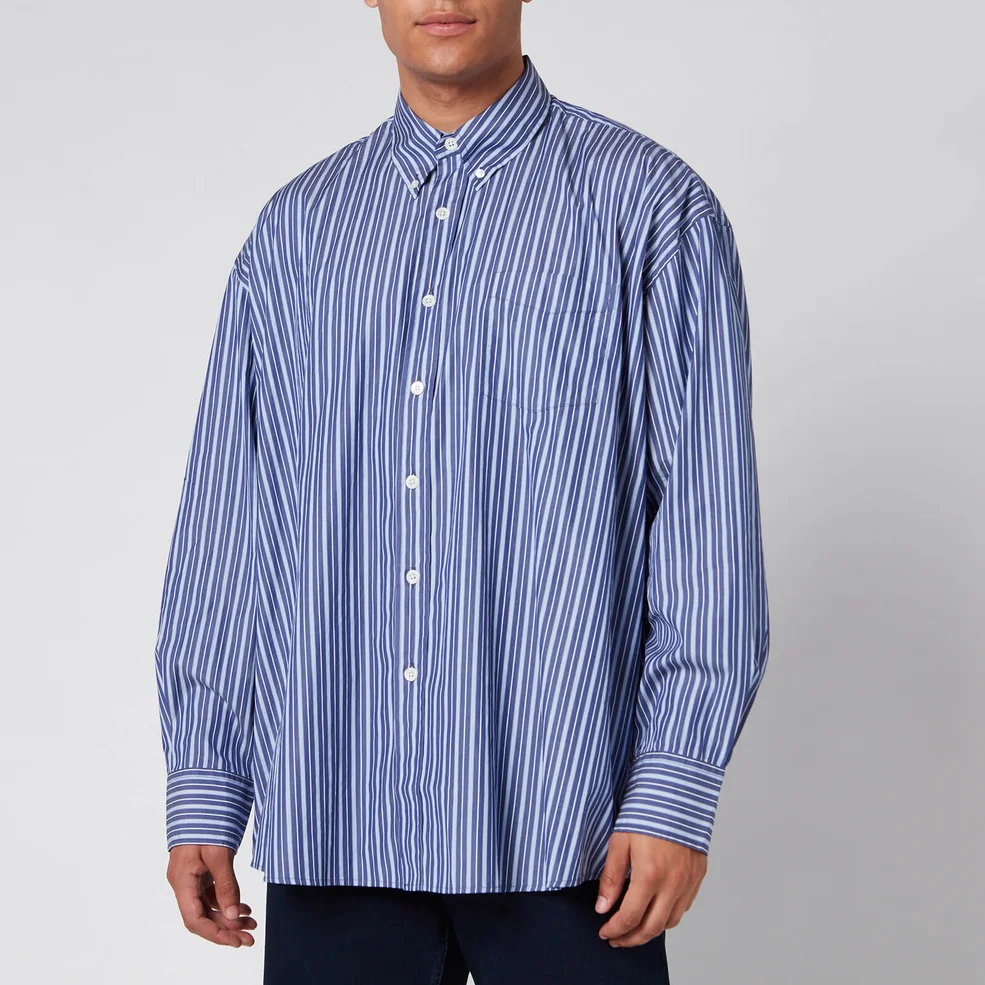 Our Legacy Men's Borrowed Bd Multiple Stripe Shirt - Blue Image 1