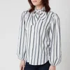 See by Chloé Women's Tie Neck Striped Shirt - White Blue - Image 1