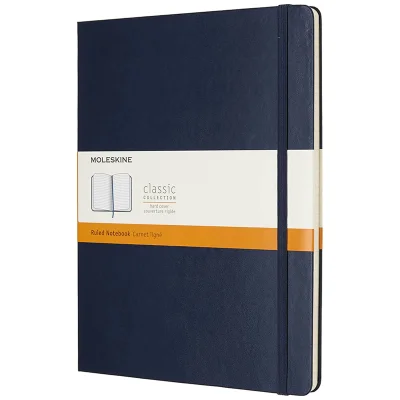 Moleskine Classic Ruled Hardcover XL Notebook - Sapphire Blue