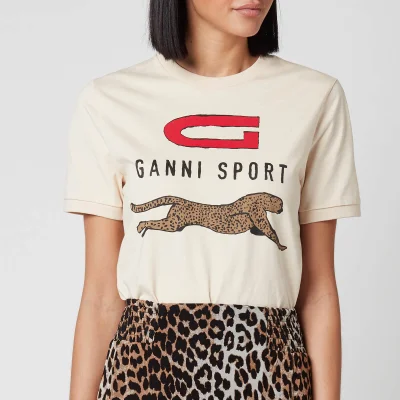 Ganni Women's Logo Sport T-Shirt - Brazilian Sand