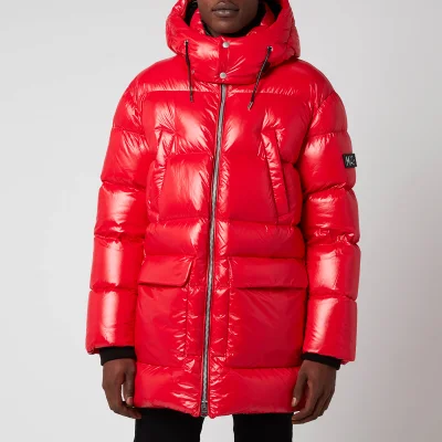 Mackage Men's Kendrick Medium Down Hooded Long Coat - Red