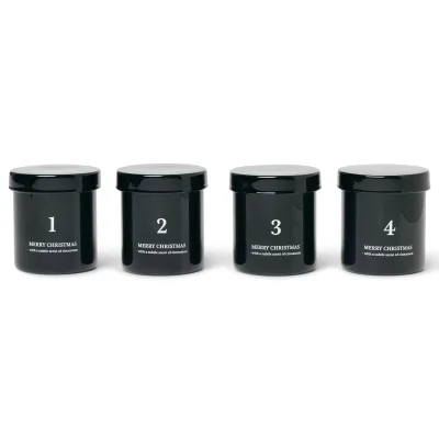 Ferm Living Scented Advent Candles - Set of 4 - Black