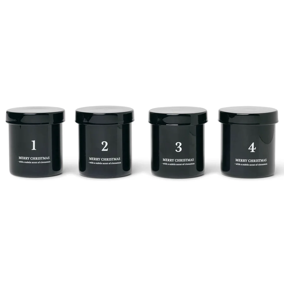 Ferm Living Scented Advent Candles - Set of 4 - Black Image 1