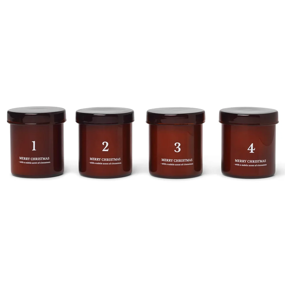 Ferm Living Scented Advent Candles - Set of 4 - Red Image 1