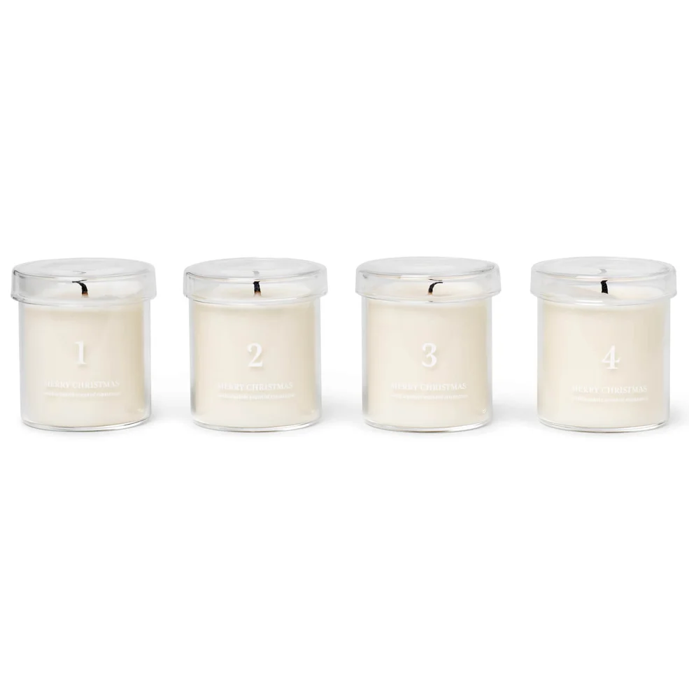 Ferm Living Scented Advent Candles - Set of 4 - White Image 1