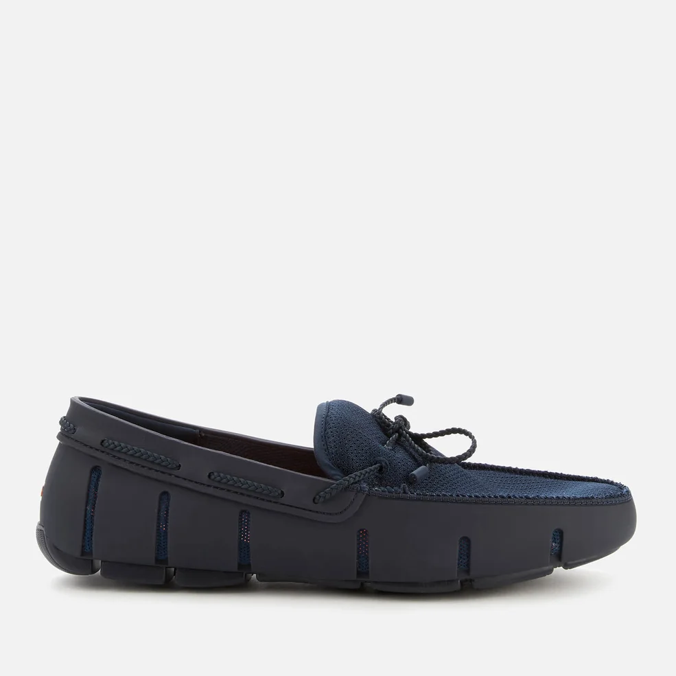 SWIMS Men's Braided Lace Loafers - Navy Image 1