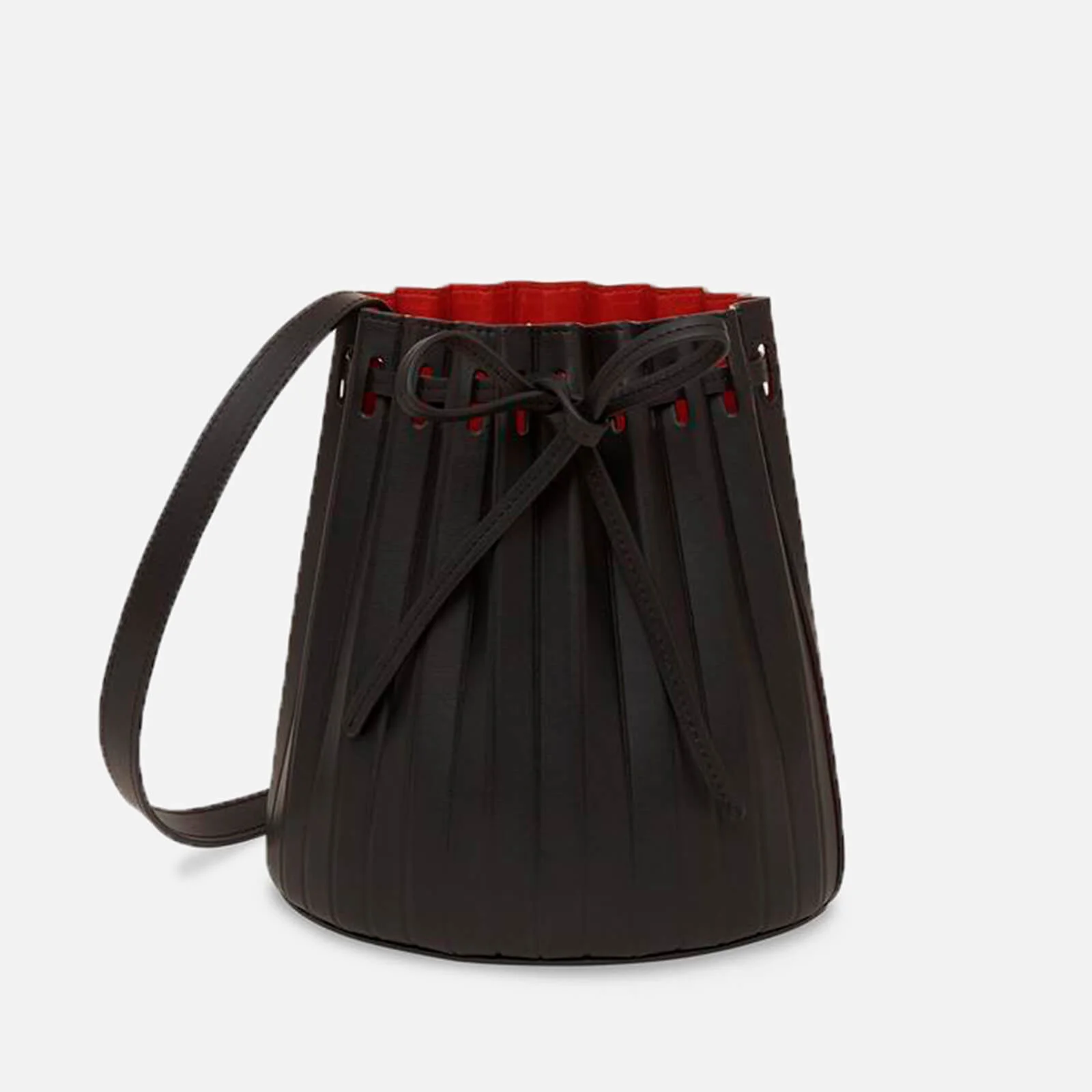 Mansur Gavriel Women's Mini Pleated Bucket Bag - Black/Flamma Image 1