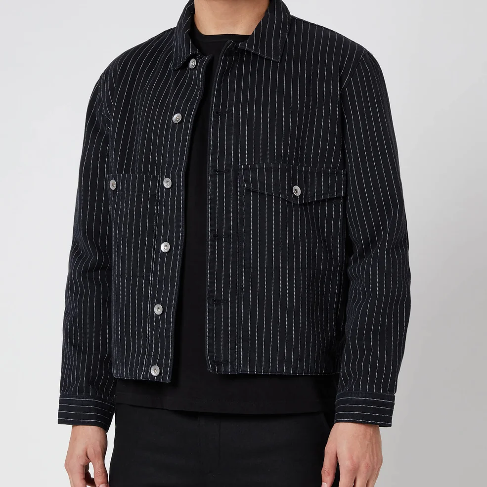 YMC Men's Garment Dye Pinstripe Twill Pinkley Jacket - Black Image 1