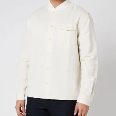 YMC Men's Cotton Viscose Delinquents Rib Collar Shirt - White