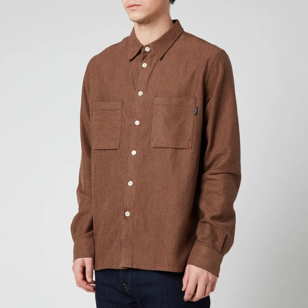PS Paul Smith Men's Chest Pockets Casual Fit Shirt - Chocolate Image 1