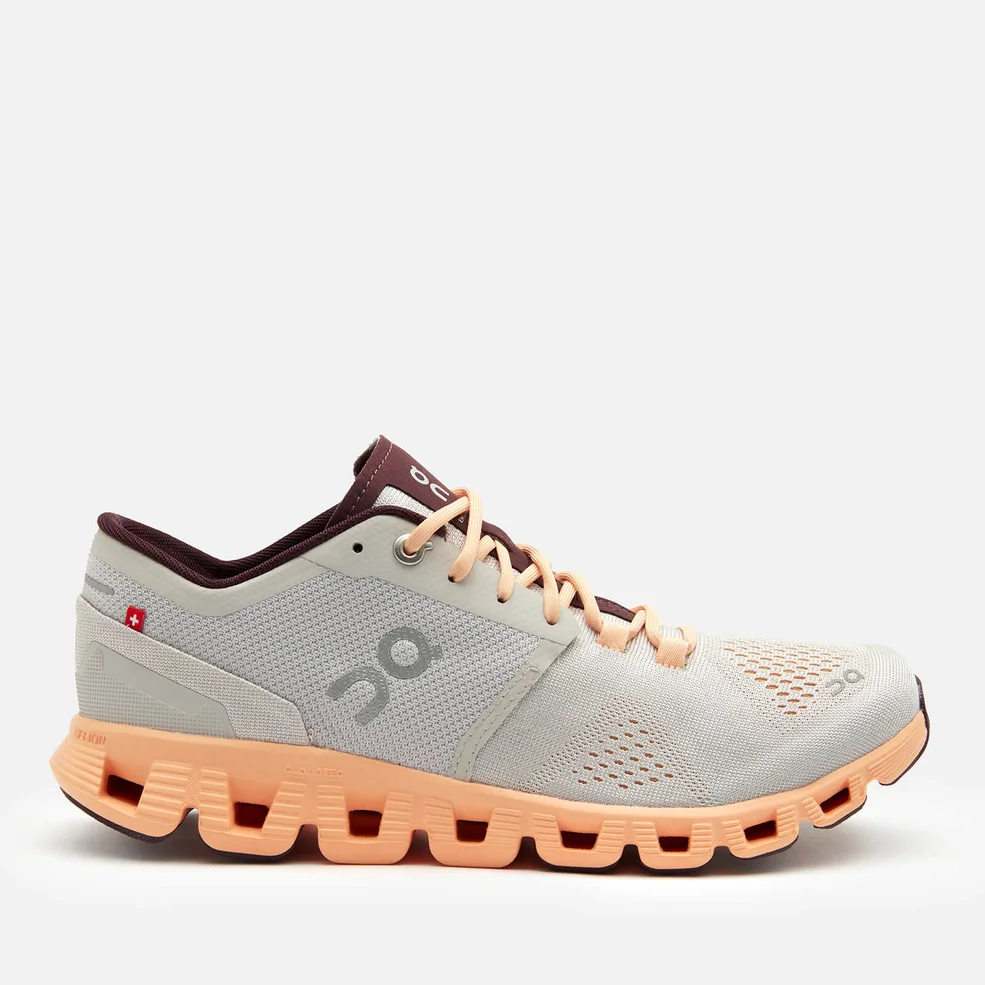 ON Women's Cloud X Running Trainers - Silver/Almond Image 1