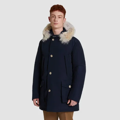 Woolrich Men's Arctic Fur Collar Parka - Melton Blue