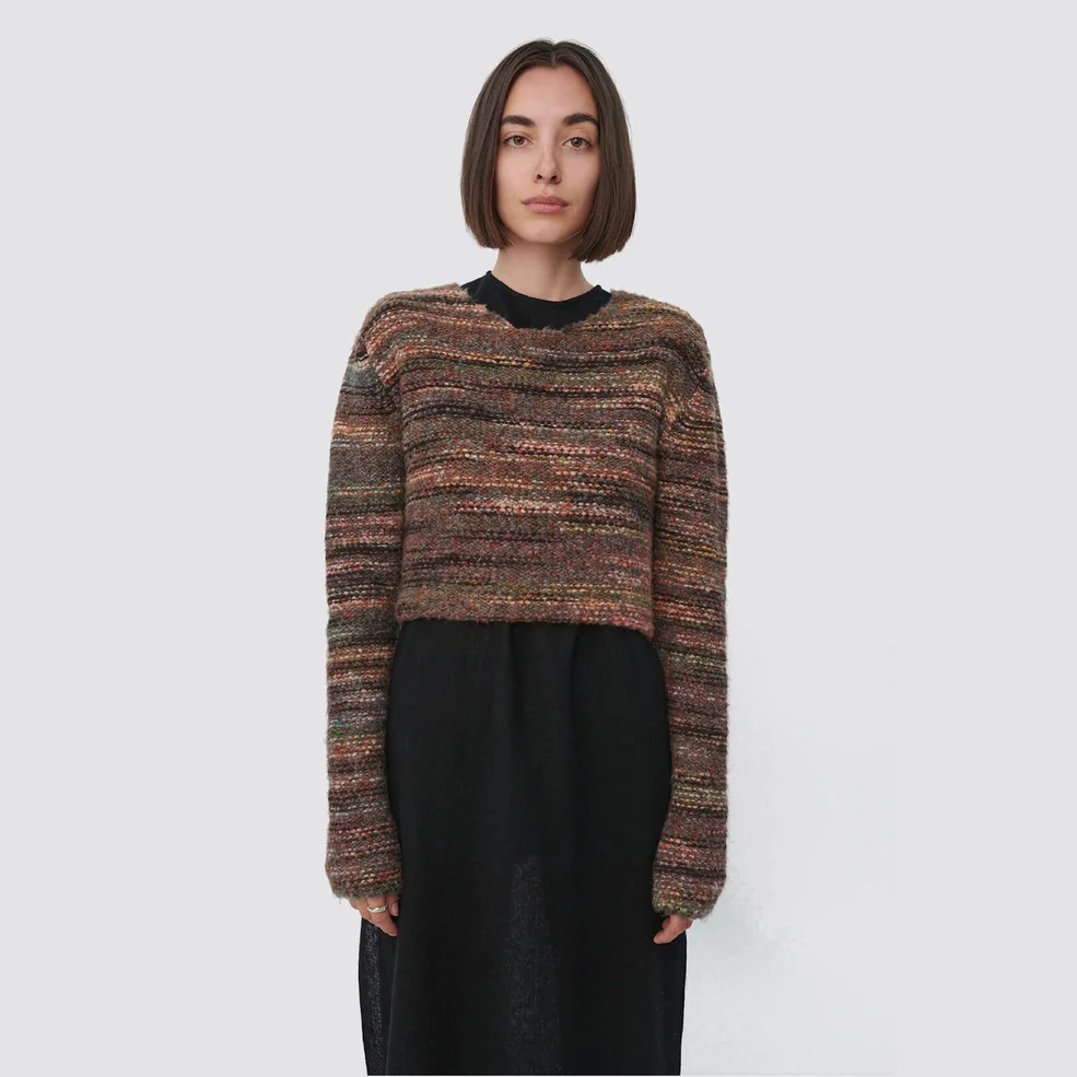 Our Legacy Women's Shrunken Jumper - Green/Red Smudge Fair Isle Image 1