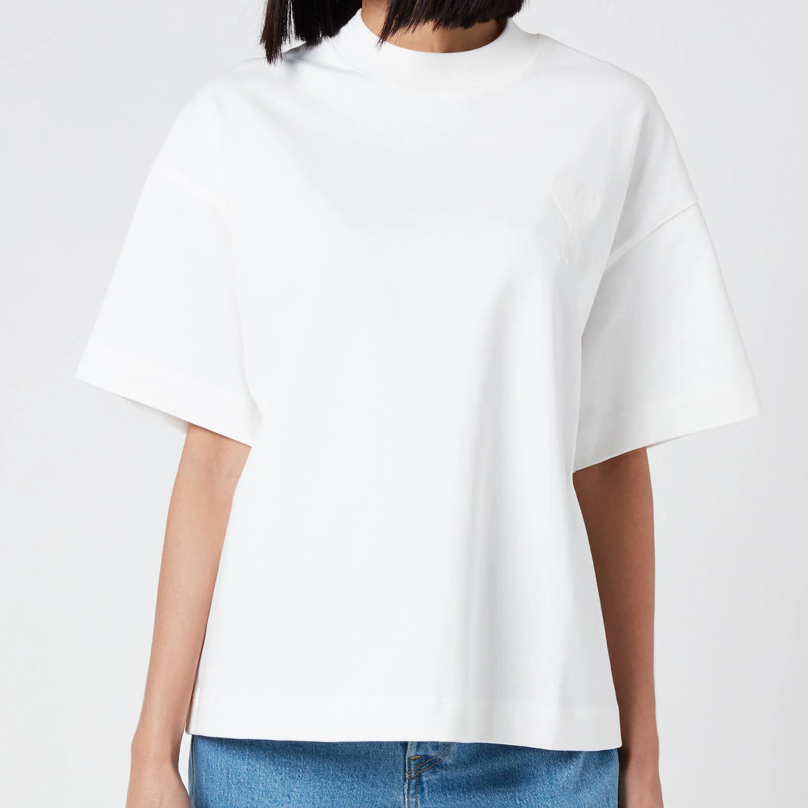 AMI Women's Heart T-Shirt - Off White Image 1