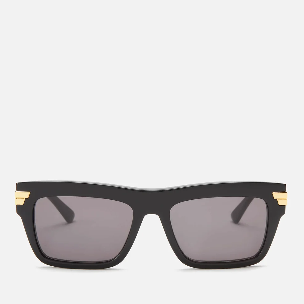 Bottega Veneta Women's Rectangle Acetate Sunglasses - Black/Grey Image 1