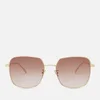 Bottega Veneta Women's Square Frame Sunglasses - Gold/Brown - Image 1