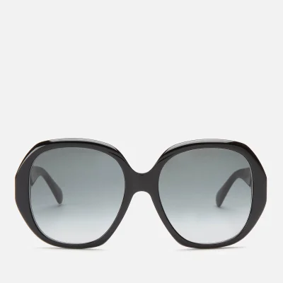 Bottega Veneta Women's Square Frame Sunglasses - Black/Gold/Grey