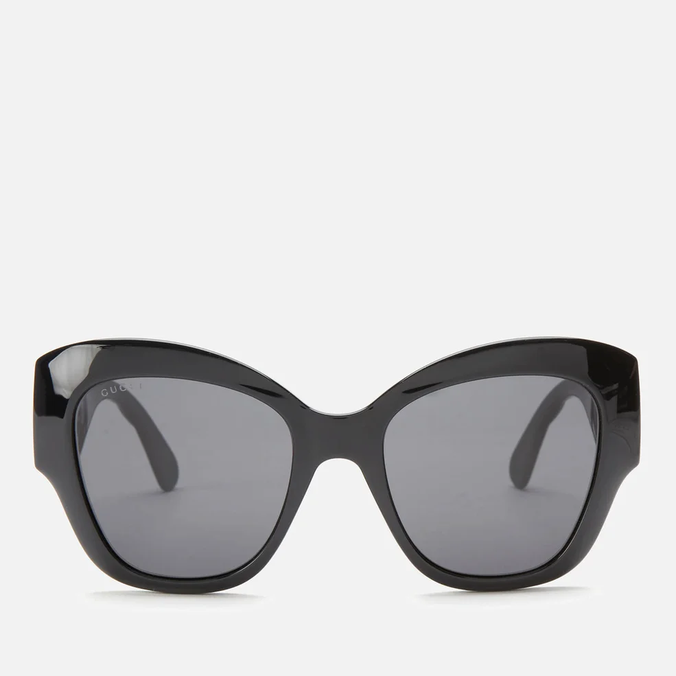 Gucci Women's Cat Eye Sunglasses - Black/Grey Image 1