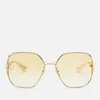 Gucci Women's Metal Frame Sunglasses - Gold/Yellow - Image 1