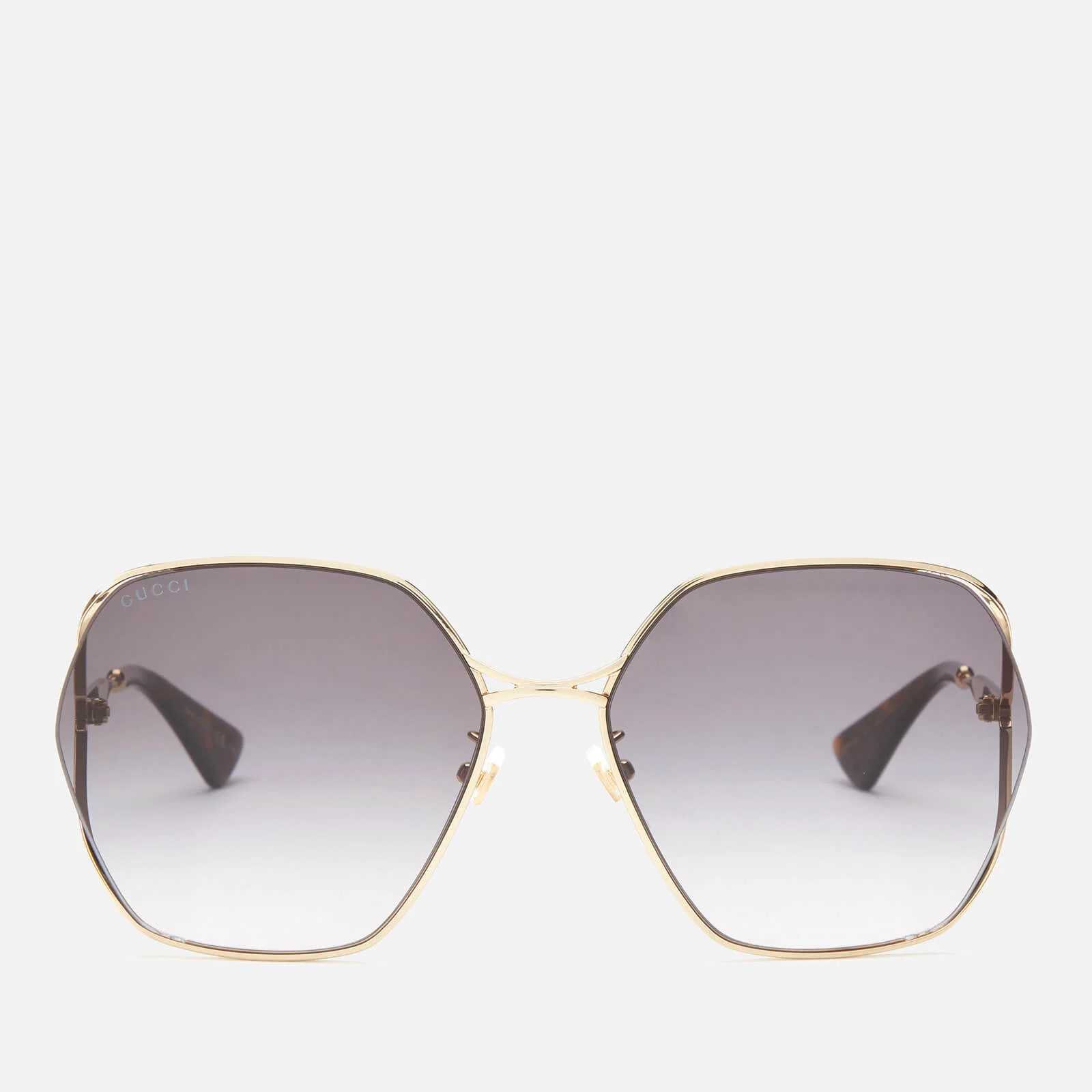 Gucci Women's Metal Frame Sunglasses - Gold/Grey Image 1