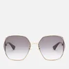 Gucci Women's Metal Frame Sunglasses - Gold/Grey - Image 1