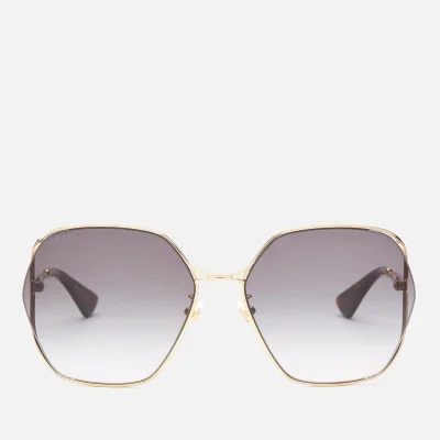 Gucci Women's Metal Frame Sunglasses - Gold/Grey