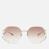 Gucci Women's Metal Frame Sunglasses - Gold/Brown - Image 1