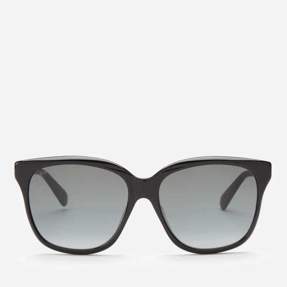 Gucci Women's Classic Acetate Sunglasses - Black/Grey Image 1