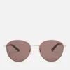 Gucci Women's Round Frame Sunglasses - Gold/Brown - Image 1