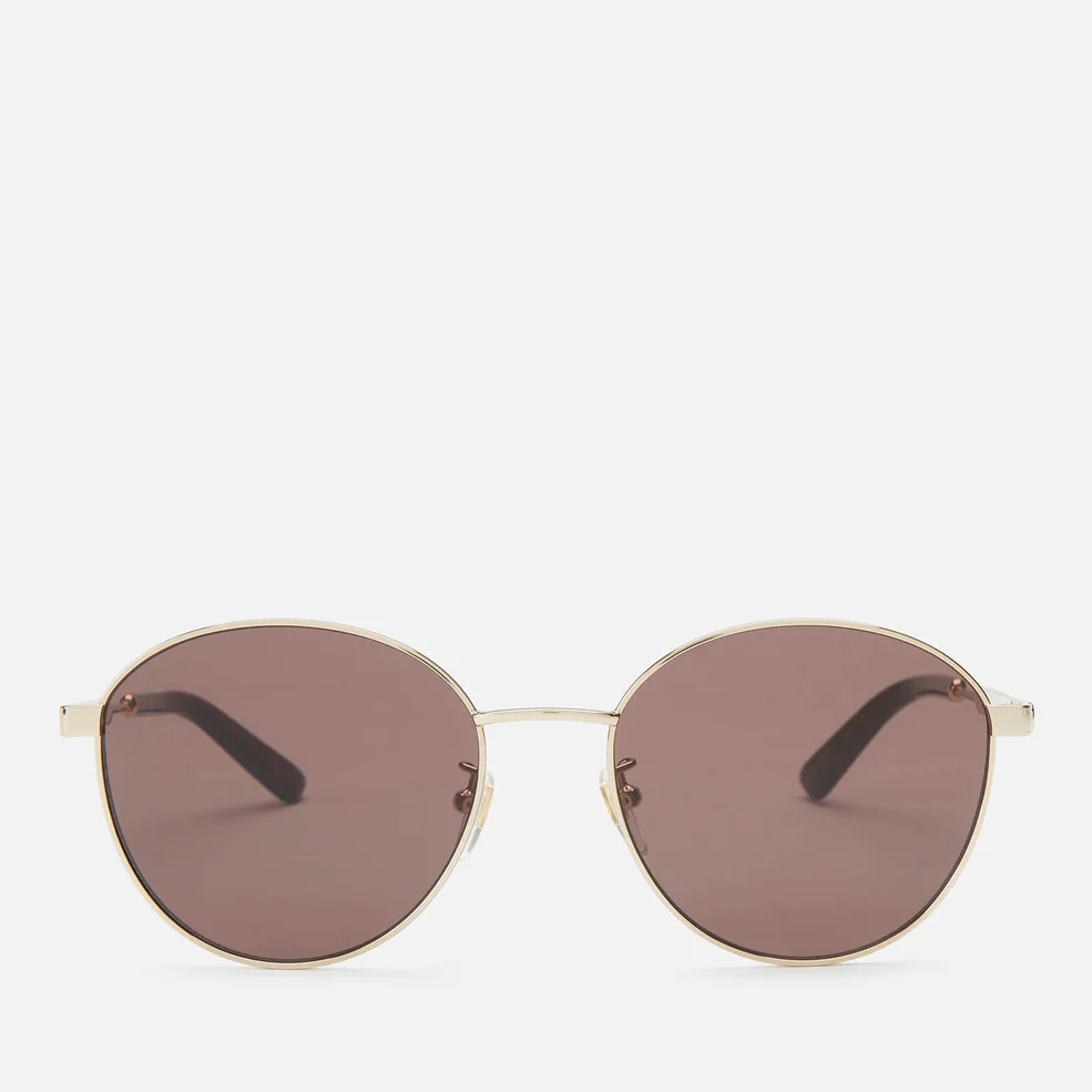 Gucci Women's Round Frame Sunglasses - Gold/Brown Image 1