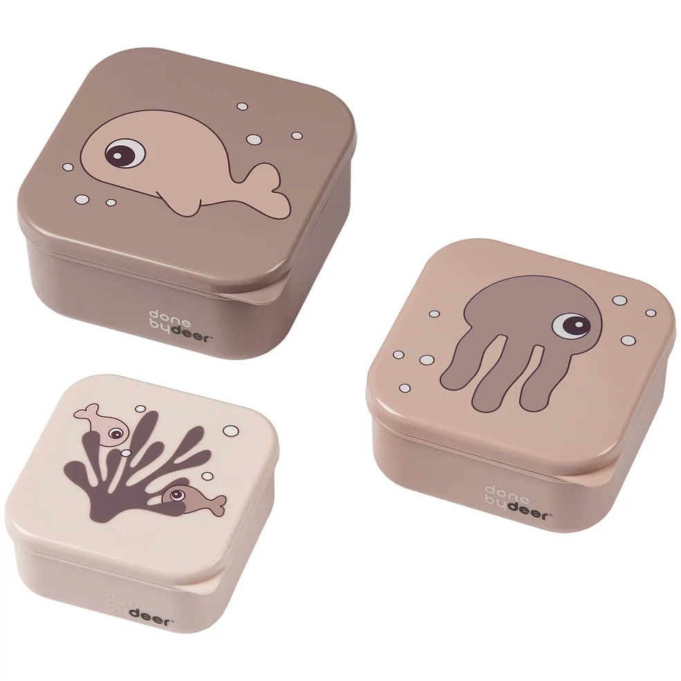 Done by Deer Snack Box Set of 3 - Sea Friends - Powder Image 1