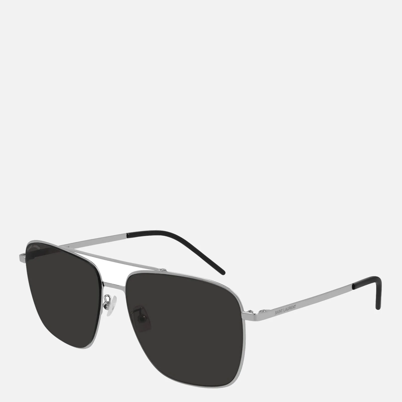 Saint Laurent Women's Slim Aviator Sunglasses - Silver/Black Image 1