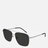 Saint Laurent Women's Slim Aviator Sunglasses - Silver/Black - Image 1