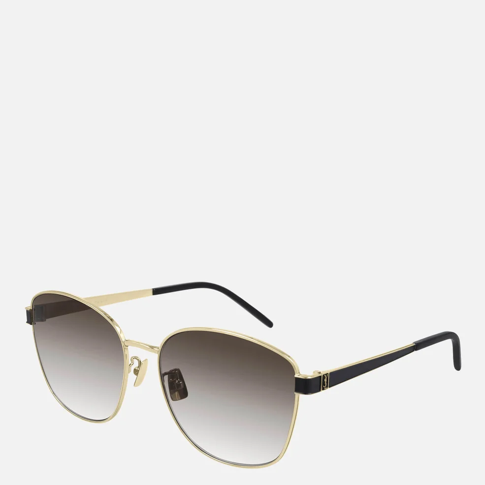 Saint Laurent Women's K Metal Frame Sunglasses - Gold/Brown Image 1