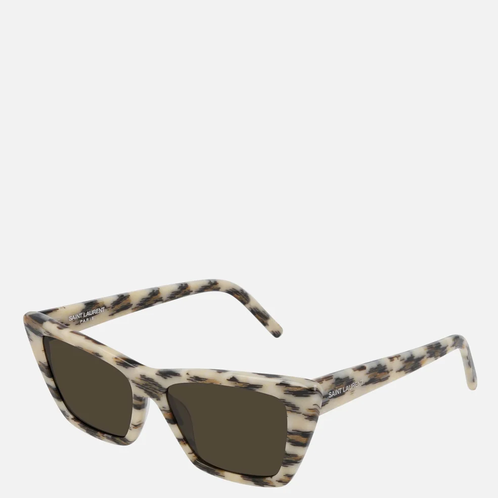 Saint Laurent Women's Mica Cat Eye Sunglasses - Ivory/Brown Image 1