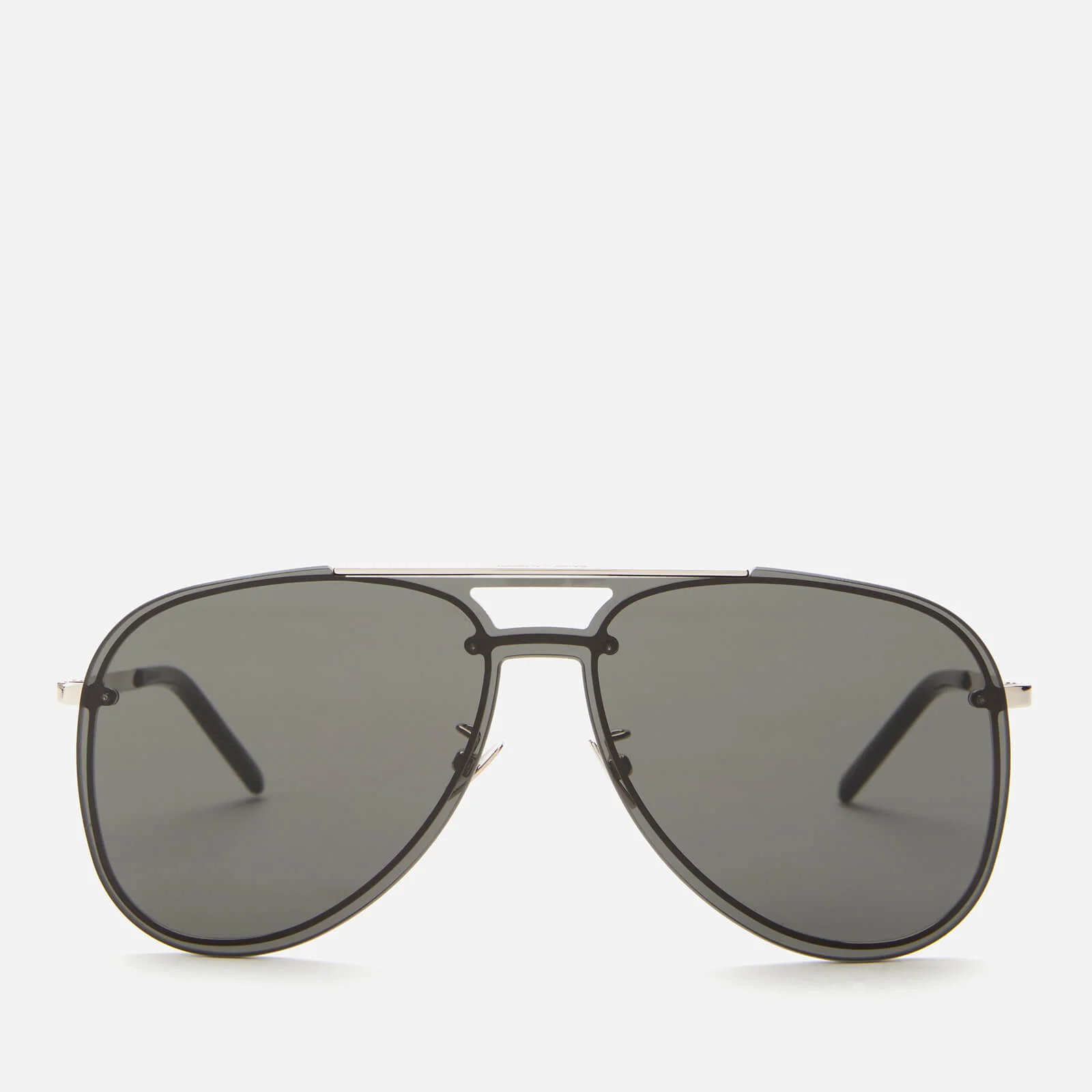Saint Laurent Men's Classic 11 Mask Aviator Sunglasses - Silver/Grey Image 1