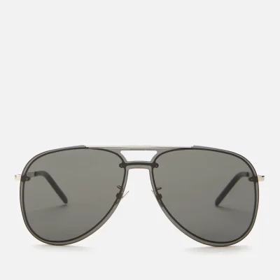 Saint Laurent Men's Classic 11 Mask Aviator Sunglasses - Silver/Grey