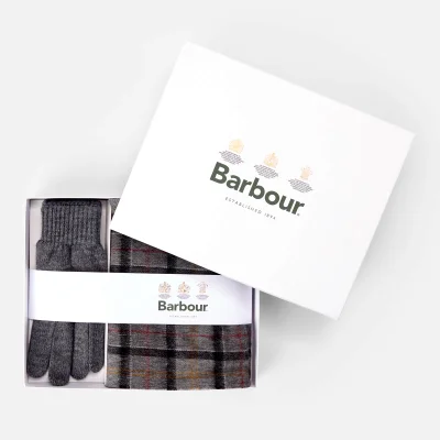 Barbour Men's Tartan Scarf and Gloves Gift Set - Modern/Grey