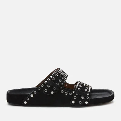 Isabel Marant Women's Lennyo Suede Double Strap Sandals - Black