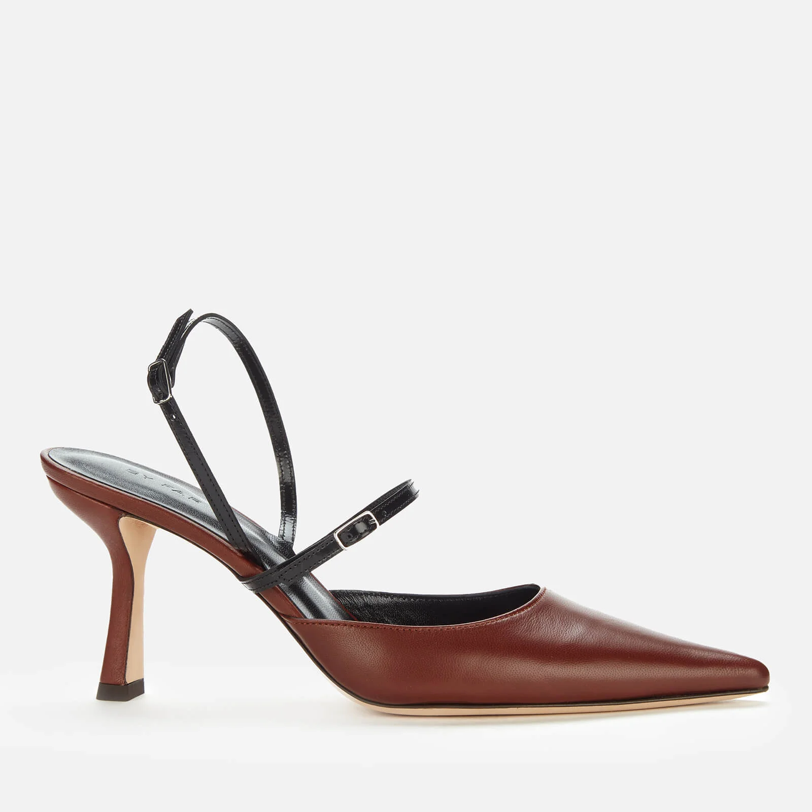 BY FAR Women's Tiffany Leather Court Shoes - Dark Brown Image 1