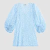 Ganni Women's Silk Stetch Satin Mini Dress - Alaskan Blue - Image 1