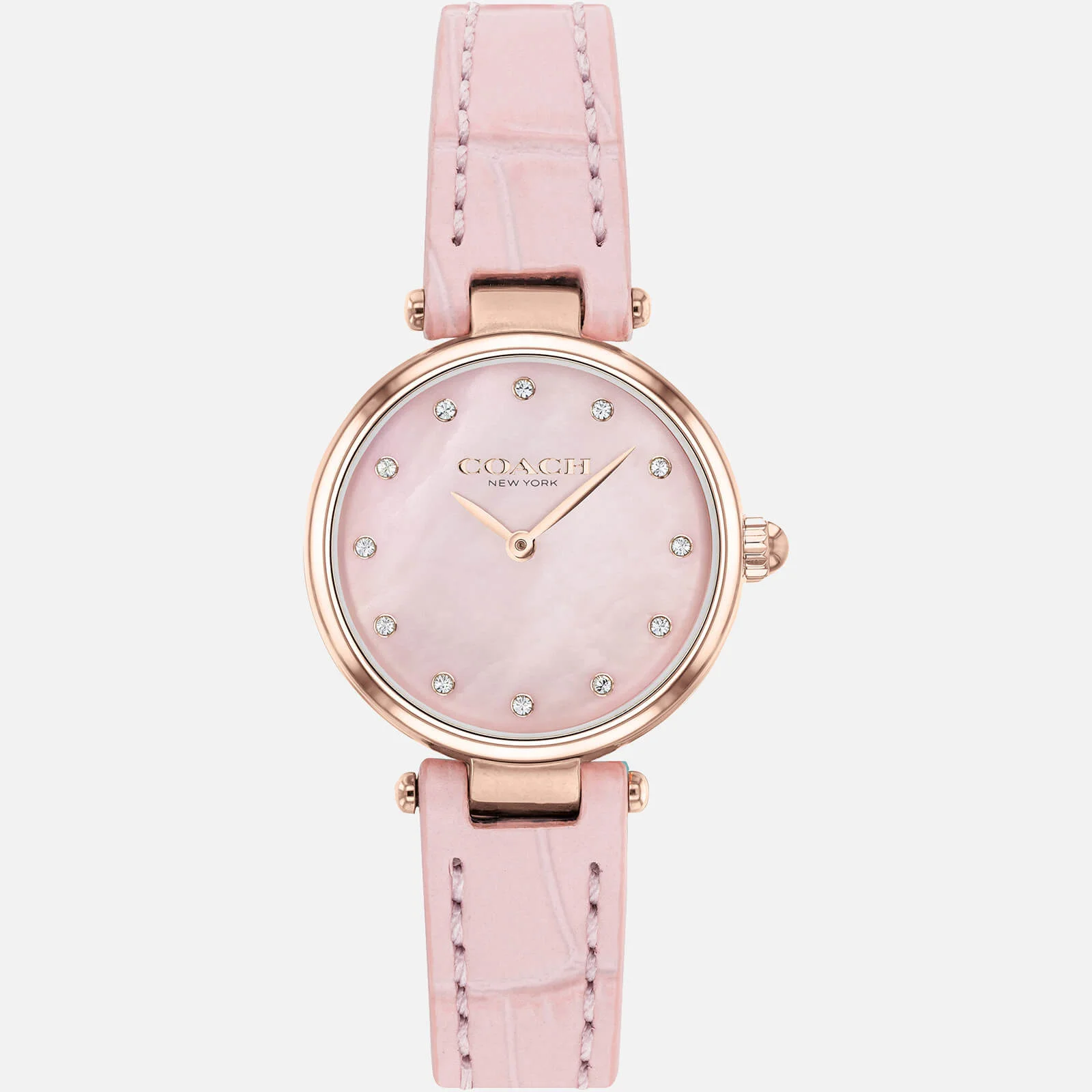 Coach Women's Park Leather Strap Watch - Pink Image 1