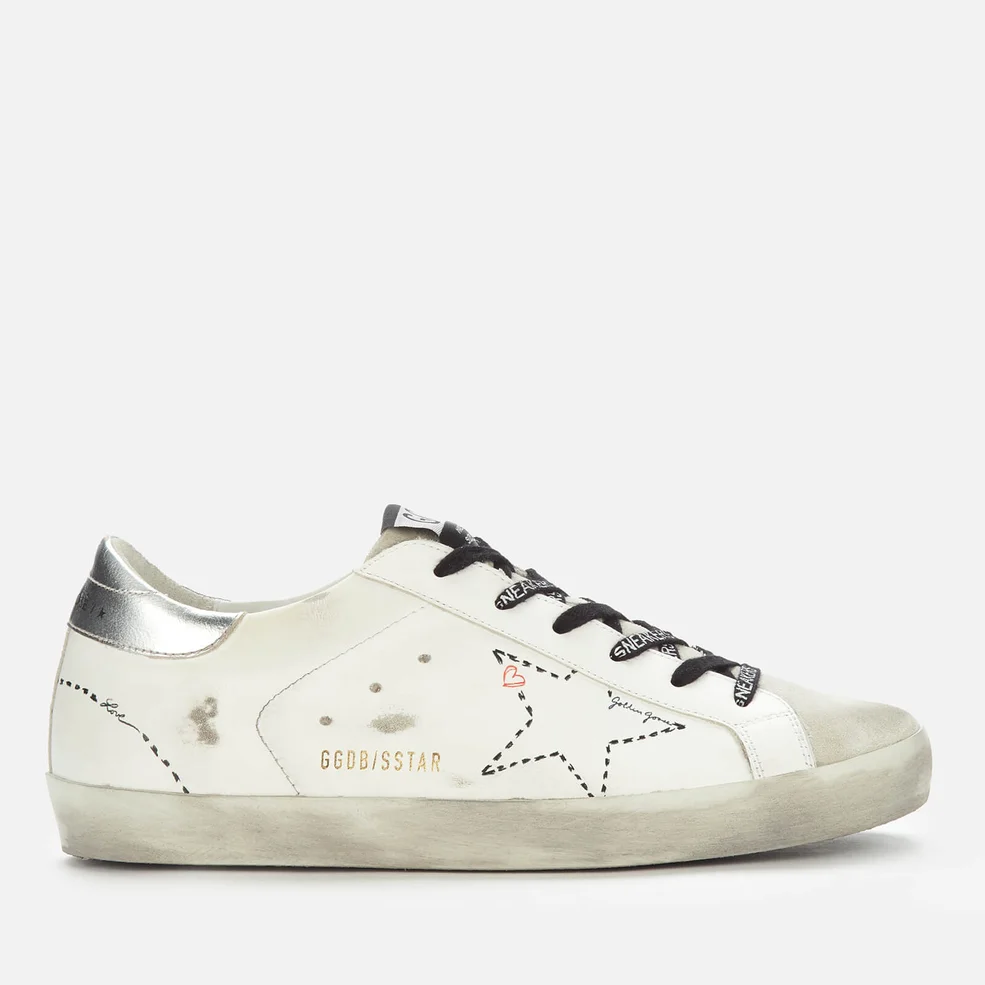 Golden Goose Women's Superstar Leather Trainers - Ice/White/Silver Image 1