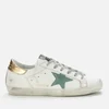 Golden Goose Women's Superstar Leather Trainers - White/Green/Gold - Image 1