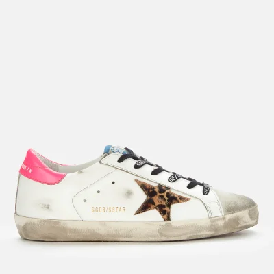 Golden Goose Women's Superstar Leather Trainers - Ice/White/Leopard