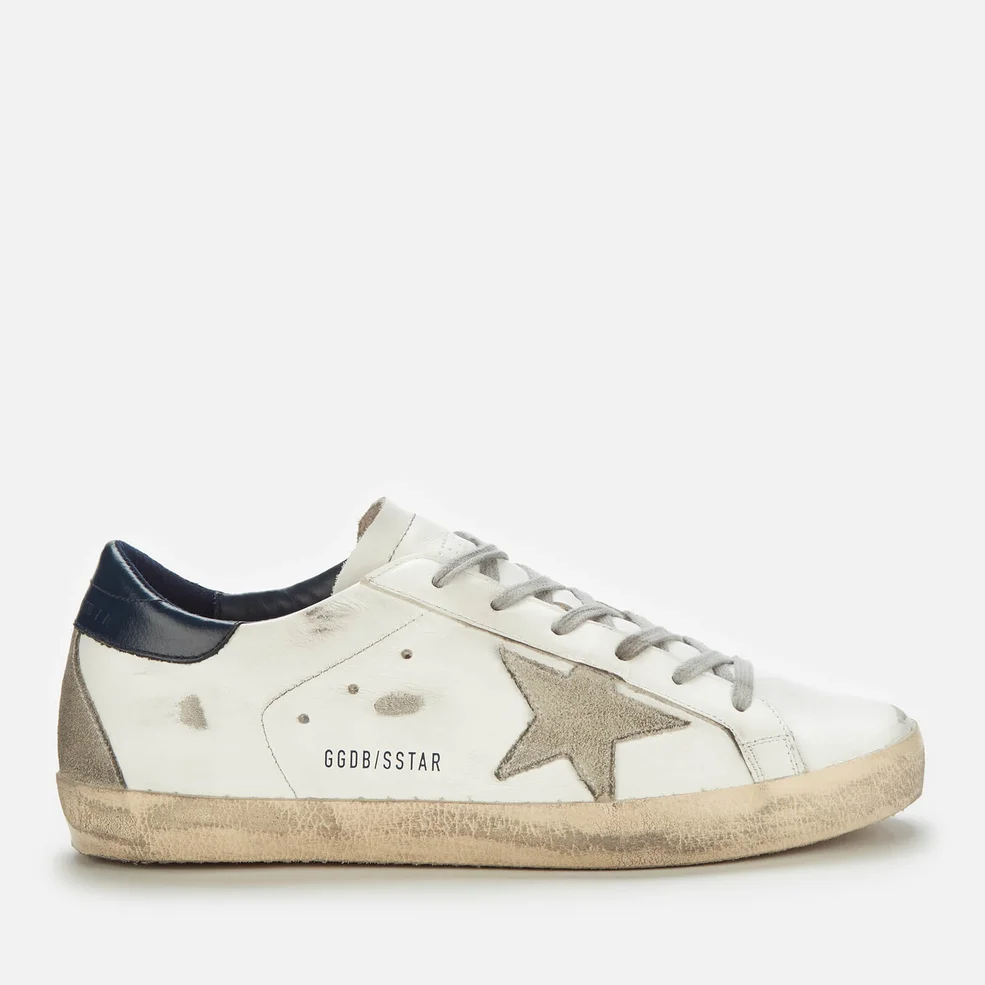 Golden Goose Women's Superstar Leather Trainers - White/Ice/Night Blue Image 1