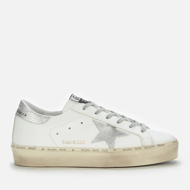 Golden Goose Women's Hi-Star Leather Flatform Trainers - White/Silver