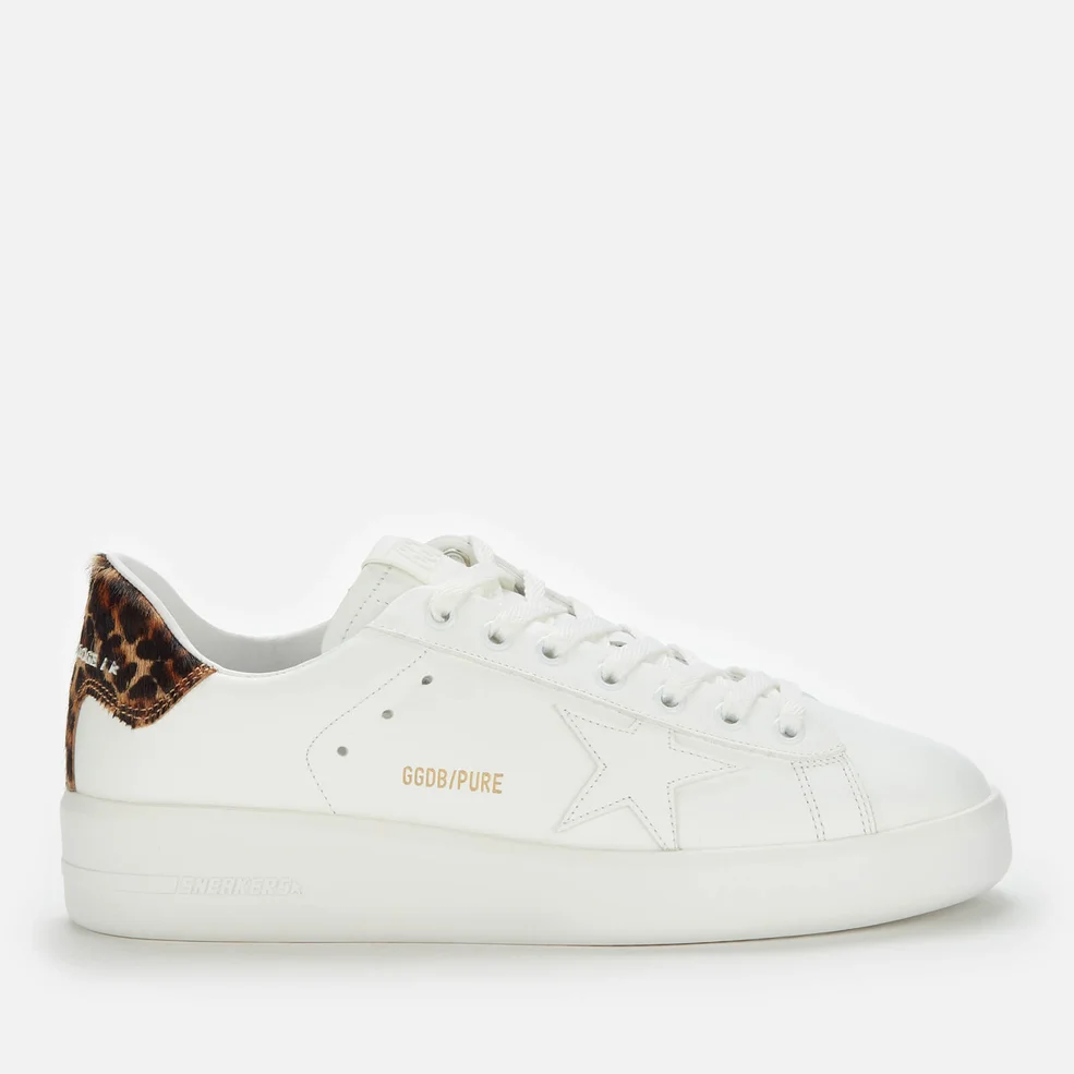 Golden Goose Women's Pure Star Leather Chunky Trainers - White/Leopard Image 1