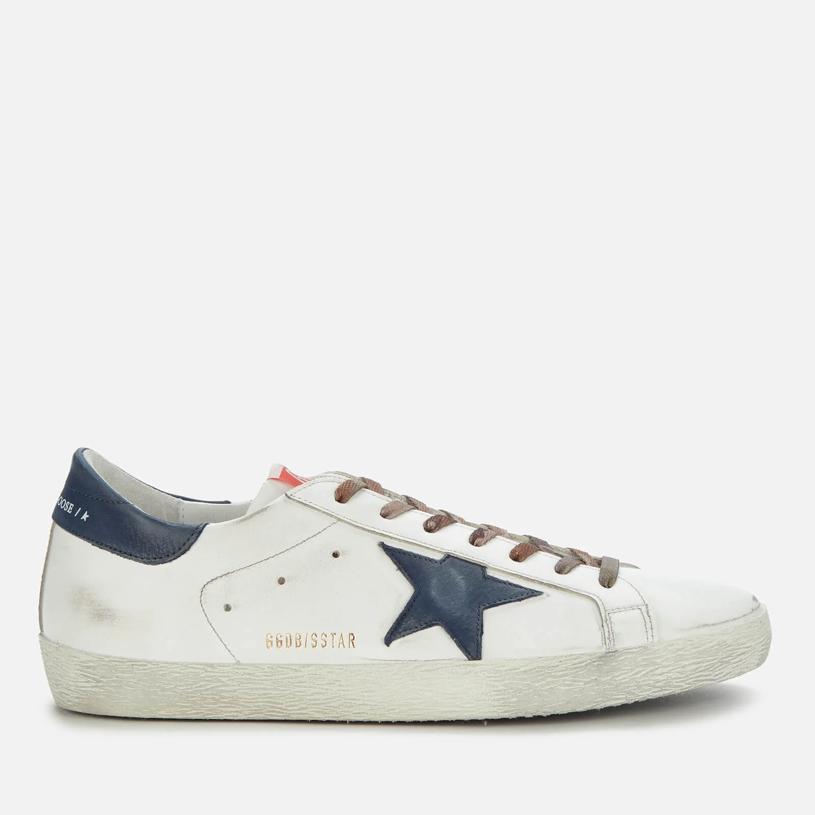 Golden Goose Men's Superstar Leather Trainers - White/Night Blue Image 1