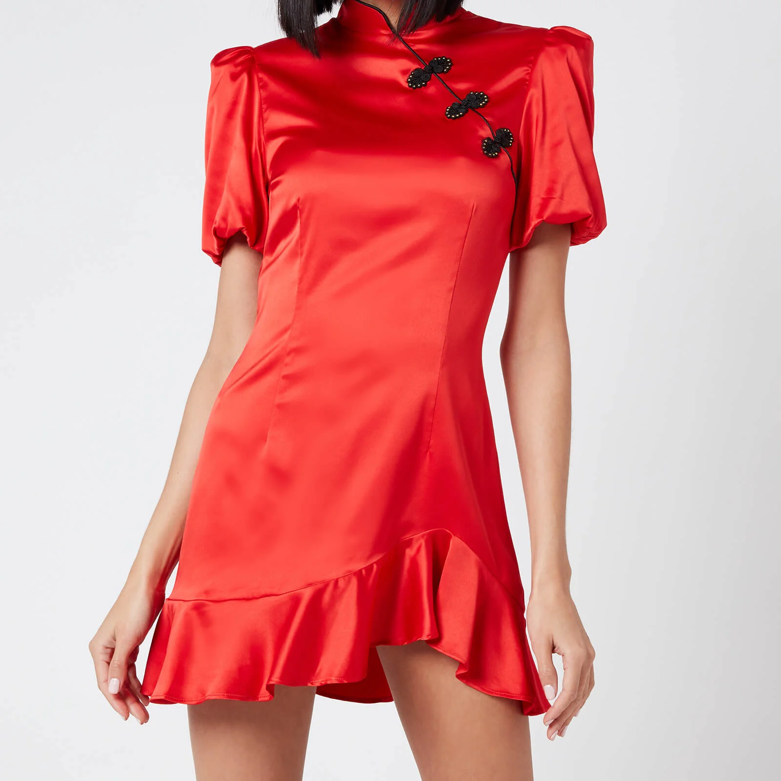 De La Vali Women's Bluebell Dress - Solid Red/Black Frogs Image 1